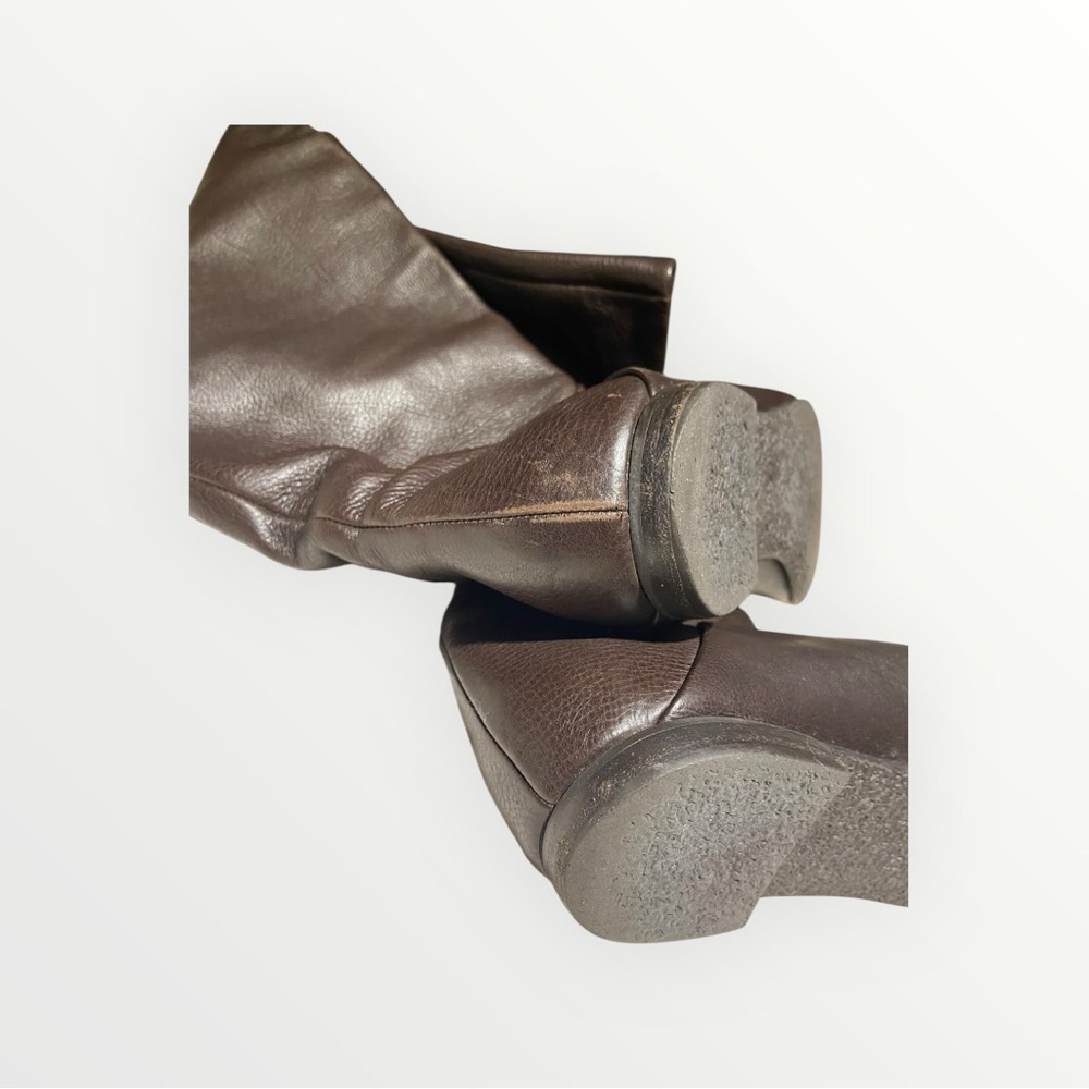 Giuseppe Zanotti Brown Leather Knee-High Boots - Picture 5 of 8